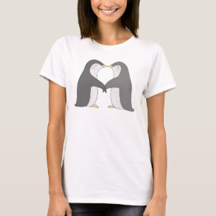 Besar la camiseta linda del gráfico del pingüino