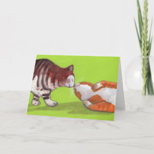 Besar la tarjeta de felicitación del gato