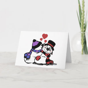 Besar la tarjeta de Navidad del muñeco de nieve