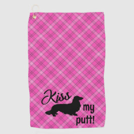 Besar mi toalla de golf de putt Plaid Wiener Dog C