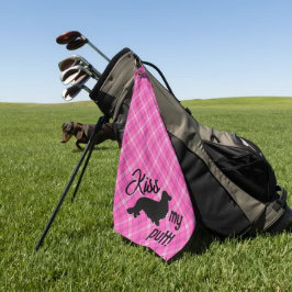 Besar mi toalla de golf de putt Plaid Wiener Dog C