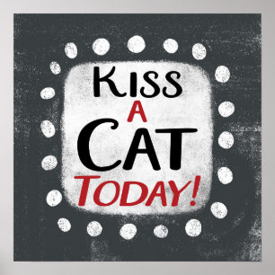 Besar un gato hoy arte de pared Poster
