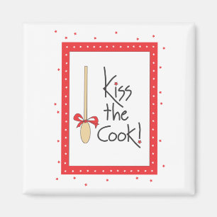 ¡Bese al cocinero! imán de la cocina