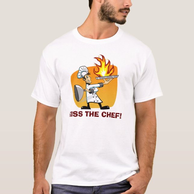 Bese la camiseta del dibujo animado del cocinero (Anverso)