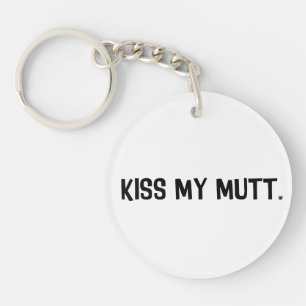 Bese mi llavero del acrílico del Mutt