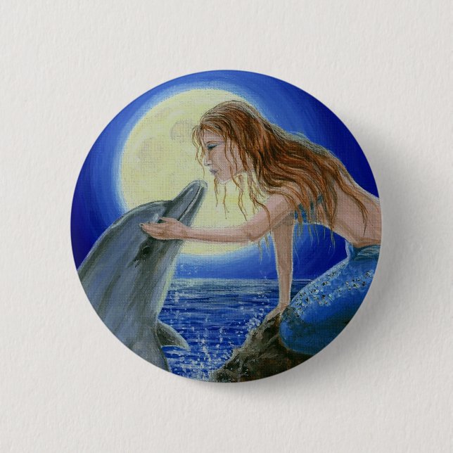 Béseme botón de la fantasía de la sirena y del (Anverso)