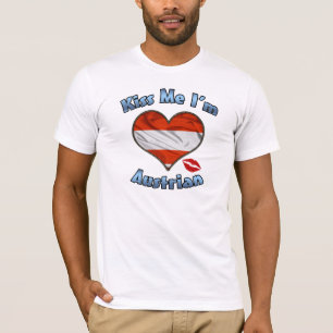 Béseme que soy camiseta austríaca de la bandera
