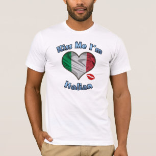 Béseme que soy camiseta italiana de la bandera