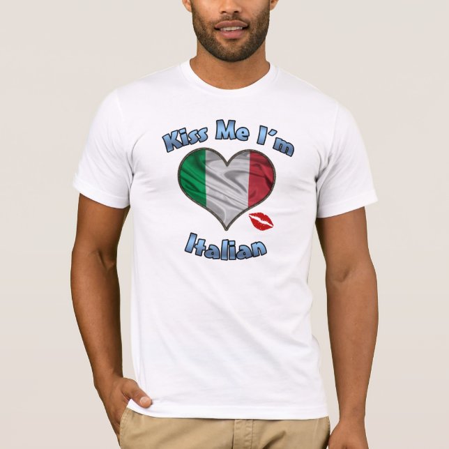 Béseme que soy camiseta italiana de la bandera (Anverso)