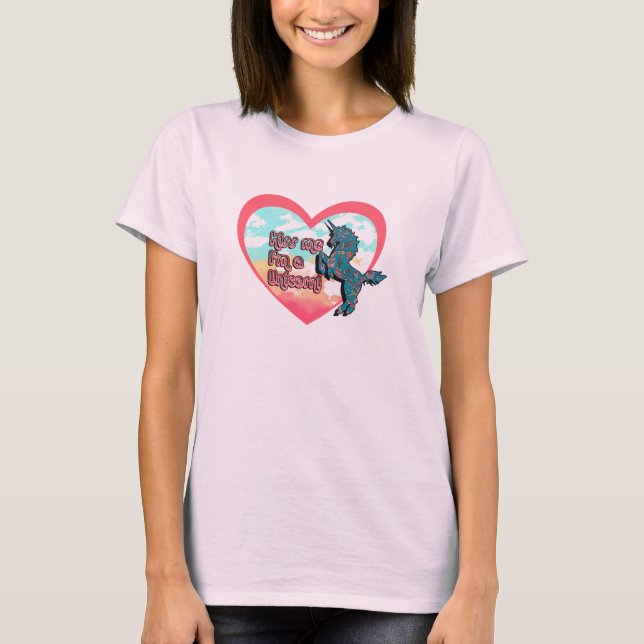 Béseme que soy una camiseta del unicornio (Anverso)
