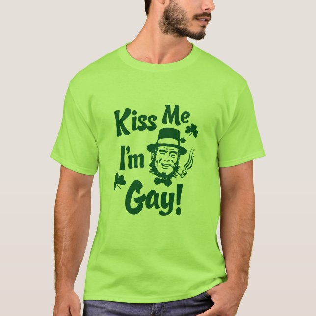 Béseme, yo son camiseta gay (Anverso)