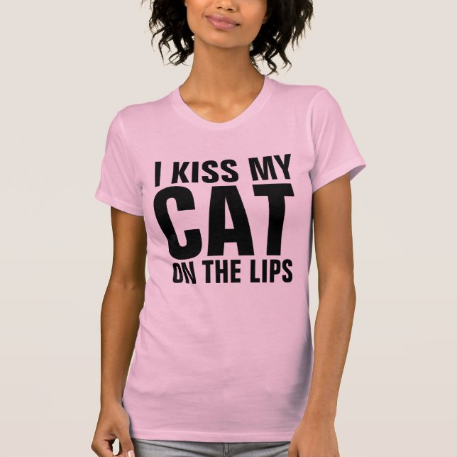 BESO A MI GATO EN LAS Camisetas LIPS (Anverso)