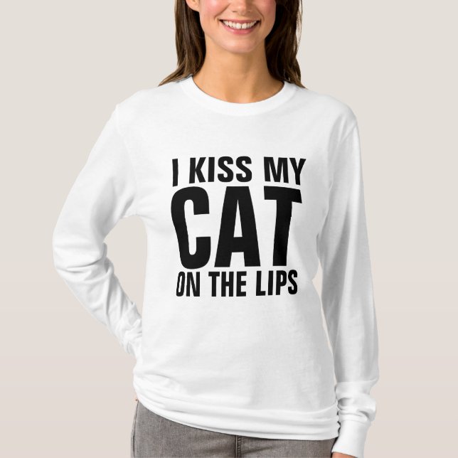 BESO A MI GATO EN LAS Camisetas LIPS (Anverso)
