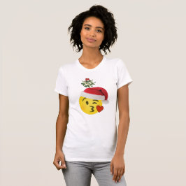 Beso de emoji bajo diseño de camisetas de navidade
