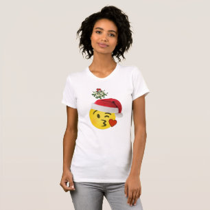 Beso de emoji bajo diseño de camisetas de navidade