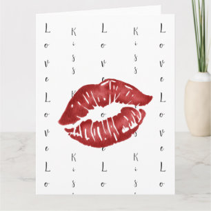 beso de labial rojo Tarjeta postal