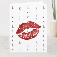beso de lápiz labial rojo Tarjeta postal