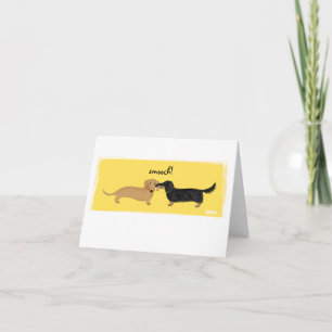 Beso de lindo Dachshund Tarjeta de amor de perro