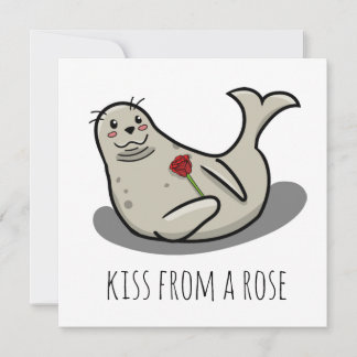 "Beso de una rosa" tarjeta divertida del día de Sa