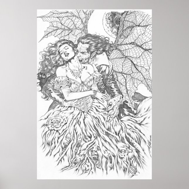 Beso de vampiros de Al Rio - Arte de vampiros y mu (Frente)