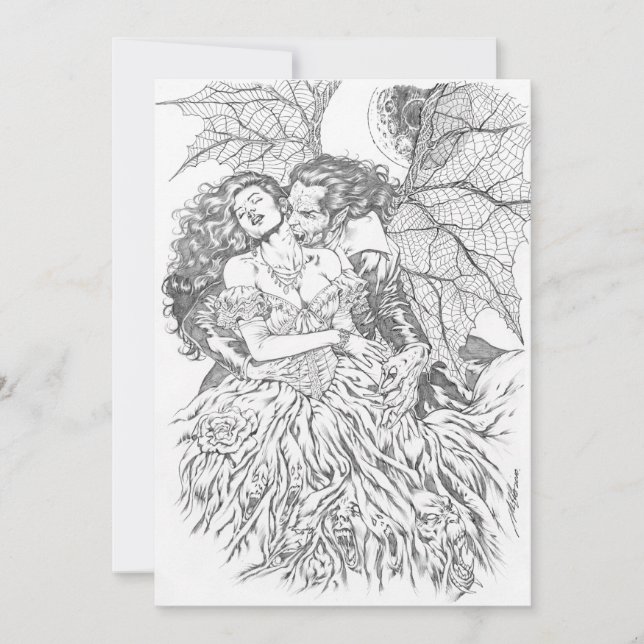 Beso de vampiros de Al Rio - Arte de vampiros y mu (Anverso)