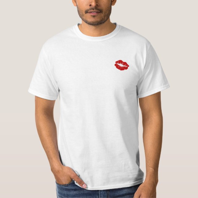 Beso rojo del lápiz labial del ~ de la camiseta (Anverso)