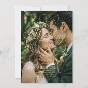 Beso Romántico Invitación de Boda Foto Elegante