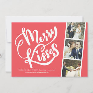 Besos alegres Feliz Navidad de recién casados Grac