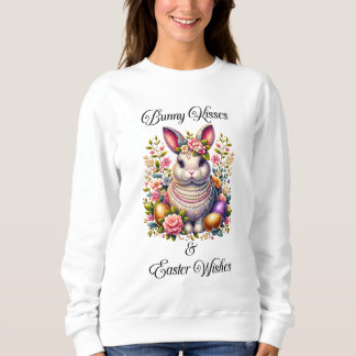 Besos conejitos y pascua con la sudadera de las mu