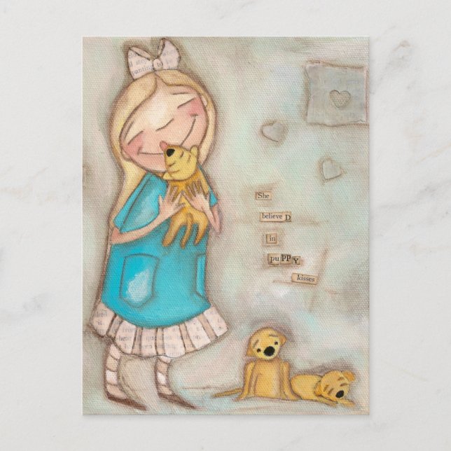 Besos de cachorro - postal (Anverso)