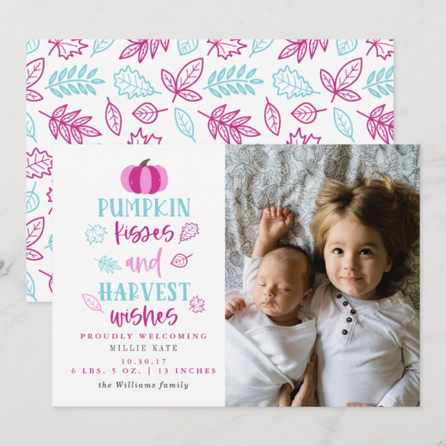 Besos de calabaza y deseo de cosecha Anuncio de na (Anverso / Reverso)