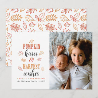 Besos de calabaza y tarjetas fotográficas de cosec