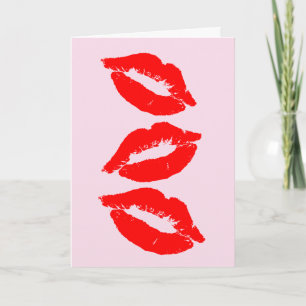 BESOS DE CUMPLEAÑOS TARJETA DE LABIOS ROJOS