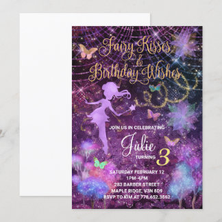 Besos de hadas e invitación a los deseos de cumple