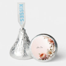 Besos de Hershey's de flores decorativas rosadas y