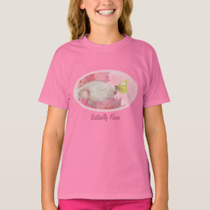 Besos de la mariposa para la camiseta de las niña