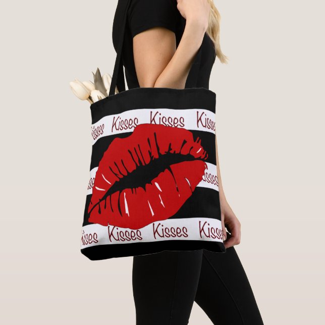 Besos De Los Labios Rojos Por Toda La Bolsa De Tot (Detalle)