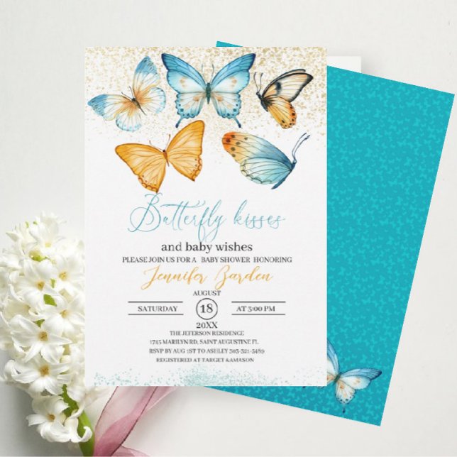 Besos de mariposa ducha de bebé Invitación (Subido por el creador)