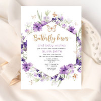 Besos de mariposa invitación a la ducha de bebé