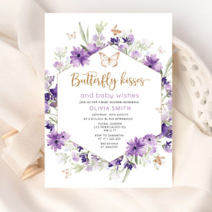 Besos de mariposa invitación a la ducha de bebé