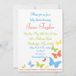 Besos de mariposa invitaciones a ducha para bebés