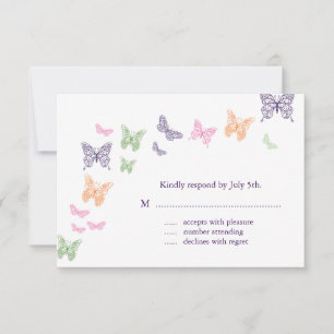 Besos de mariposa morada RSVP