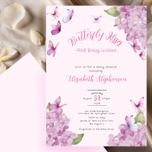 Besos de Mariposa Rosa Invitación de Baby Shower A