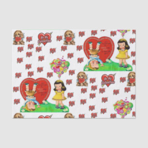 Besos decorativos de papel tisular valentinas