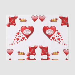 Besos decorativos de papel tisular valentinas