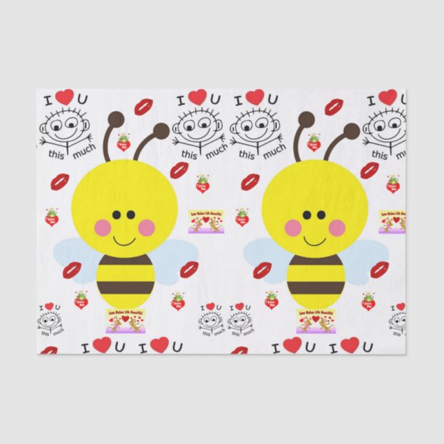 Besos decorativos de papel tisular valentinas (Anverso)