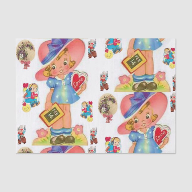 Besos decorativos de papel tisular valentinas (Anverso)