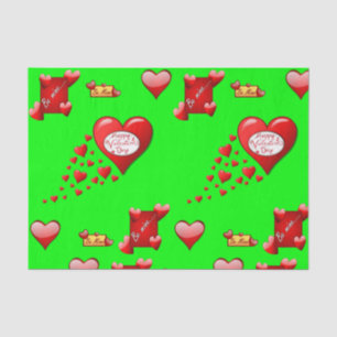 Besos decorativos de papel tisular valentinas