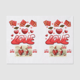 Besos decorativos de papel tisular valentinas