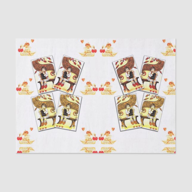 Besos decorativos de papel tisular valentinas (Anverso)